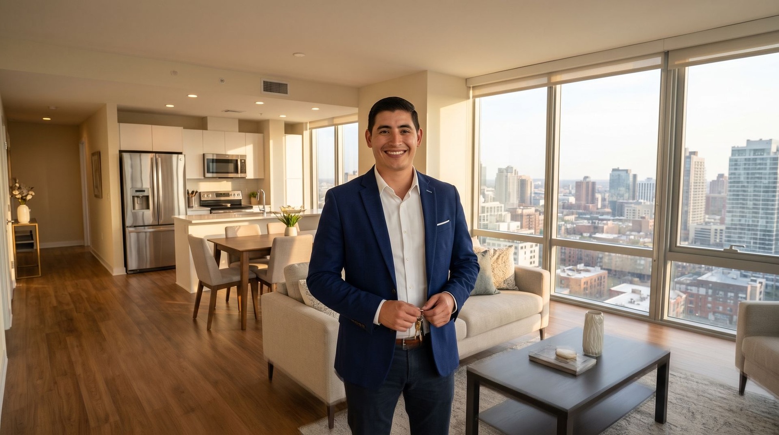 Asesor inmobiliario entrega las llaves de un inmueble
