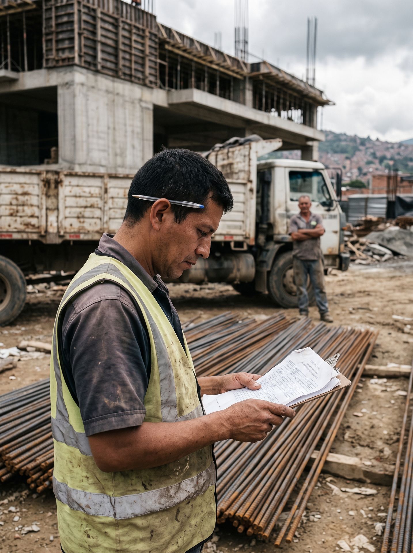 Recepción de varillas en obra con la remisión del proveedor