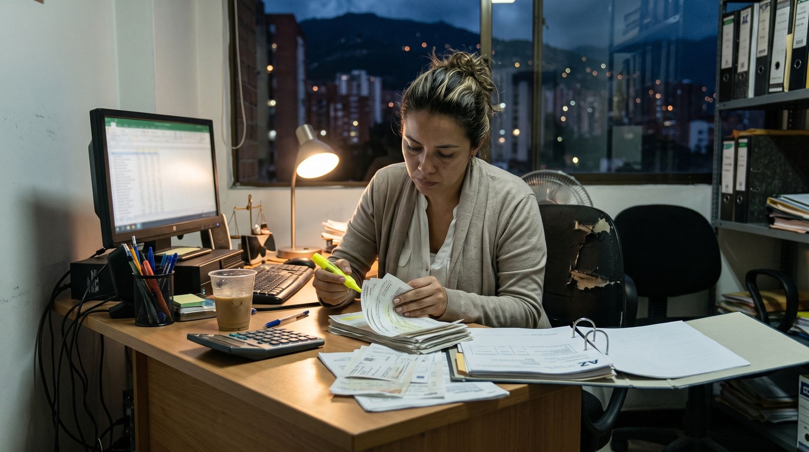 Escritorio con documentos durante una conciliación